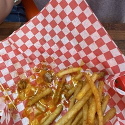 It was a kimchee burger, but my son ate it too quickly!