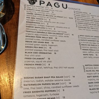 Pagu - Menu - Japanese Near Me - Cambridge, Massachusetts