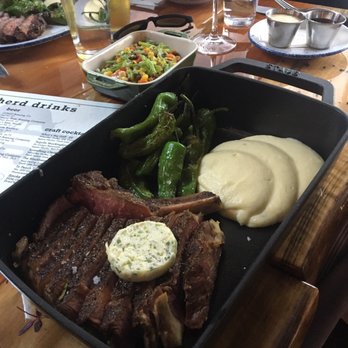 Herd Provisions - Bone in Ribeye for two with shashito peppers and mashed potatoes. - Meat Shops Near Me - Charleston, South Carolina Herd Provisions - Bone in Ribeye for two with shashito peppers and mashed potatoes. - Meat Shops Near Me - Charleston, South Carolina