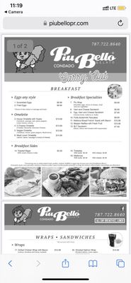 Menu photo 3 Piu Bello San Juan, PR Menu photo 3 Piu Bello San Juan, PR