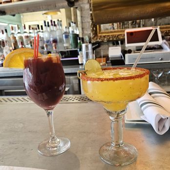 Frida's Mexican Cuisine - House red sangria (left) passionfruit margarita (right) - Mexican Near Me - Plainview, New York Frida's Mexican Cuisine - House red sangria (left) passionfruit margarita (right) - Mexican Near Me - Plainview, New York