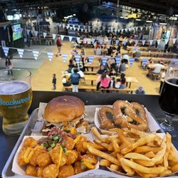 SteelCraft - Oktoberfest decorated and had to get a pretzel with beer cheese!