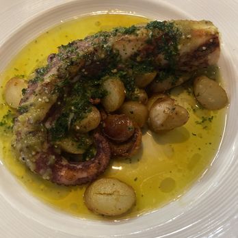 Riviera Tapas Bar - Grilled Octopus with Chorizo, Fingerling Potatoes in a Salsa Verde - Tapas Bars Near Me - Riverdale Park, Maryland