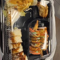 Doshi Sushi and Korean Cuisine - Spider Roll Temptation Roll Ginger Salad Gyoza