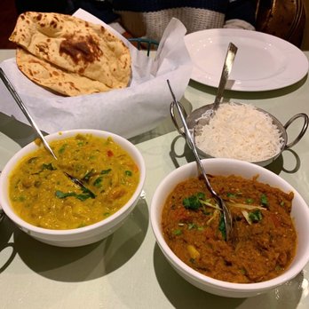 Curries - Baingan bhartha with no cream (vegan) and the navaratan korma with no cream, no paneer, and substitute coconut milk (vegan). So good!!! - Indian Near Me - Everett, Washington