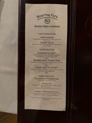 Menu photo 1 Roaring Fork Scottsdale, AZ