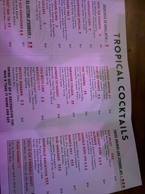 Menu photo 1 The Tiki Easy Bar Asheville, NC