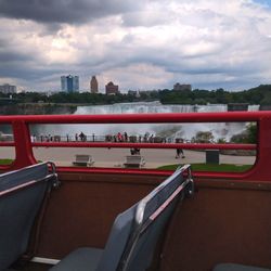 Double Deck Tours - View of Niagara Falls from the top of a double deck bus.
