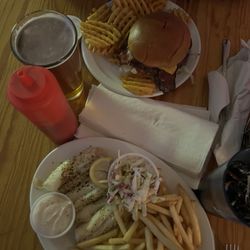 Clear Lake Bar - Cod and fries, Texas Burger and waffle fries