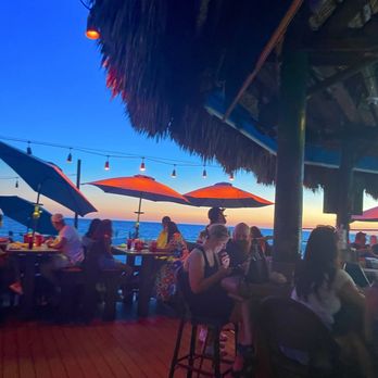 Sharky's Beachfront Restaurant - Outside seating next to the bar where I sat, which is a really great view next to the ocean - Seafood Near Me - Panama City Beach, Florida