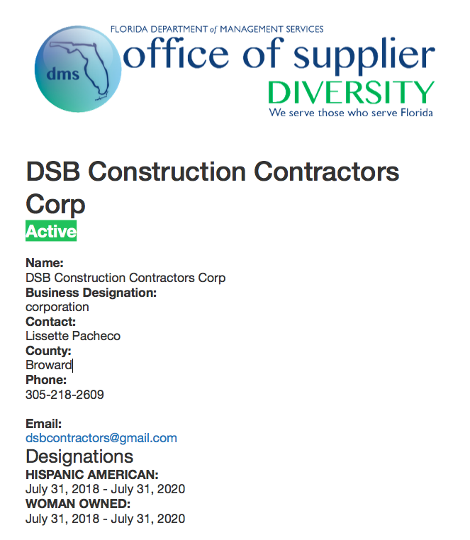 Slide of DSB Construction Contractors