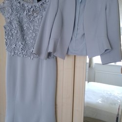 Now and Then - dress agency and vintage boutique - Phase-Eight Alisha Dress and Mariposa Jacket colour Mineral Size 12 cost £295.00 Worn once only