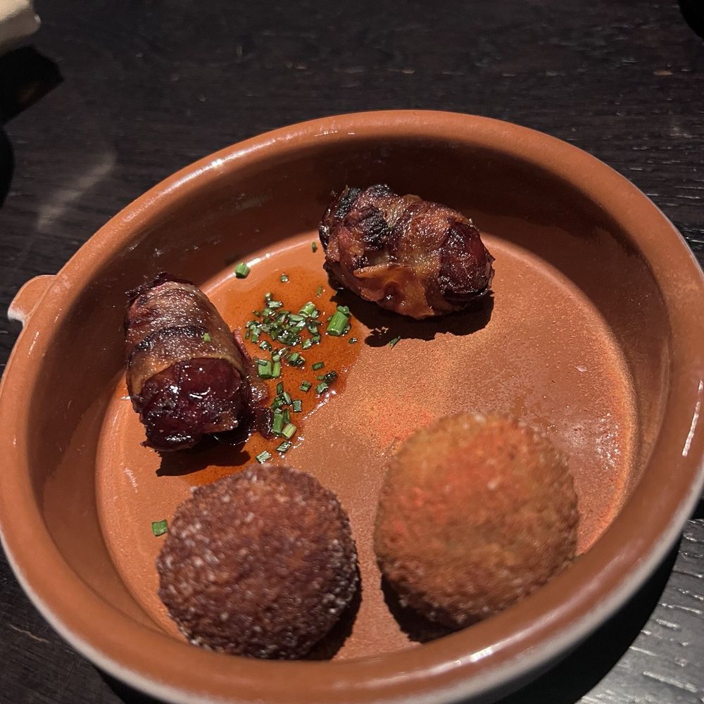 Ultreia - Bacon-Wrapped Dates and Croquetas de Jamon - Tapas Bars Near Me - Denver, Colorado Ultreia - Bacon-Wrapped Dates and Croquetas de Jamon - Tapas Bars Near Me - Denver, Colorado