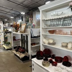 Salvation Army Thrift Store - Ruby and other vintage dishes.