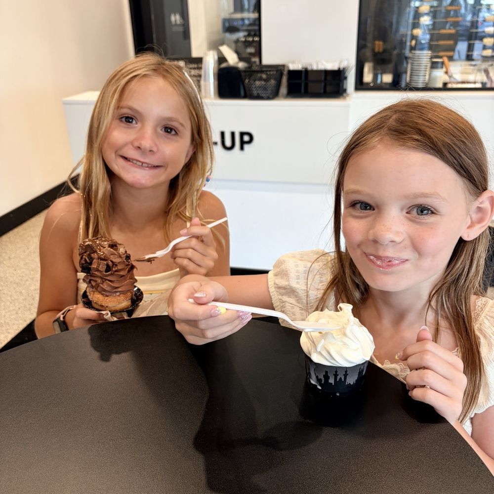 Crispy Cones - Brownie Royale in a sugar cone and a simple cup of delish vanilla ice cream. - Ice Cream & Frozen Yogurt Near Me - Clearwater, Florida