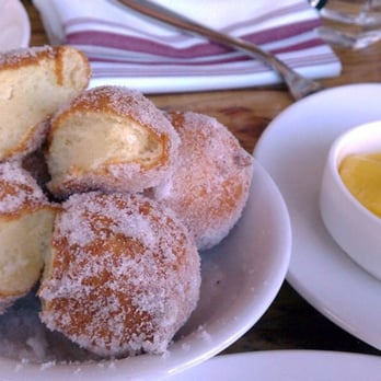 The Table - Riccotta beignets with lemon curd. Super moist for beignets! Wow - New American Near Me - San Jose, California