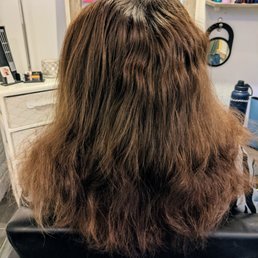 I let my hair grow out after a bad cut a year ago. Plus I've never really known what to do with my wavy, puffy hair