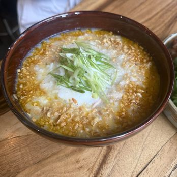 Hood Famous - Chicken Arroz Caldo topped with a poached egg...tasty AF & comforting as well!  5 stars!!!! - Cafes Near Me - Seattle, Washington