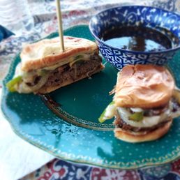 Philly cheese steak burger Philly cheese steak burger