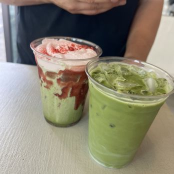 Vici Café - Matcha latte and matcha strawberry latte - Desserts Near Me - San Diego, California
