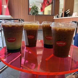 Pandan latte, egg coffee, signature Vietnamese coffee Pandan latte, egg coffee, signature Vietnamese coffee