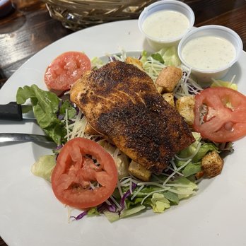 Super Shack - Blackened Salmon Salad $9.99 - Seafood Near Me - Rowlett, Texas