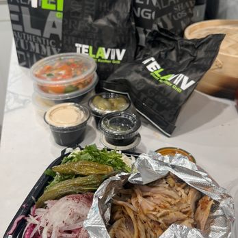 Tel Aviv Grill - All of this food came in the chicken Shawarma plate!! - Falafel Near Me - Los Angeles, California