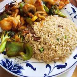 Double Happiness - Lunch portion of chicken with garlic sauce with fried rice