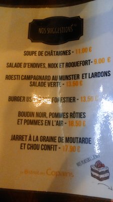 Menu photo 1 Bistrot des Copains Colmar, 68 Menu photo 1 Bistrot des Copains Colmar, 68