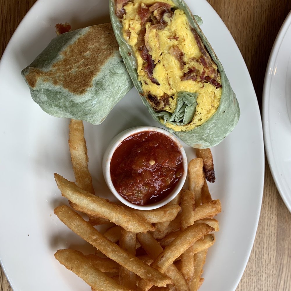 Evergreen Eatery & Cafe - Breakfast spinach wrap w/ a side of fries. - Breakfast & Brunch Near Me - Boston, Massachusetts Evergreen Eatery & Cafe - Breakfast spinach wrap w/ a side of fries. - Breakfast & Brunch Near Me - Boston, Massachusetts