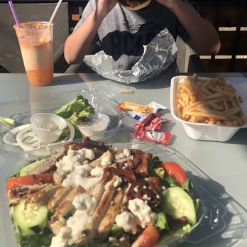 Americano - Cobb Salad, cheeseburger, Fanta float, French fries - Burgers Near Me - Seattle, Washington Americano - Cobb Salad, cheeseburger, Fanta float, French fries - Burgers Near Me - Seattle, Washington