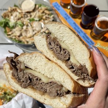 Board & Brew - Beef dip -- comes with au jus that's made in-house and horseradish (spicy!) - Sandwiches Near Me - Tustin, California