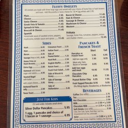 Park Place Restaurant - Breakfast menu