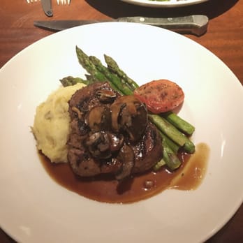 Seasons 52 - Filet Mignon with Mash Potatoes and Grilled Asparagus - New American Near Me - Princeton, New Jersey Seasons 52 - Filet Mignon with Mash Potatoes and Grilled Asparagus - New American Near Me - Princeton, New Jersey