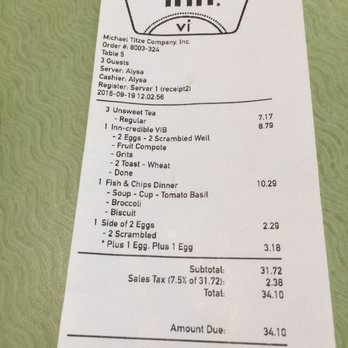 Village Inn - The coveted "opening day of Village Inn" receipt to be cherished for ever and ever. - Salad Near Me - Tallahassee, Florida Village Inn - The coveted "opening day of Village Inn" receipt to be cherished for ever and ever. - Salad Near Me - Tallahassee, Florida
