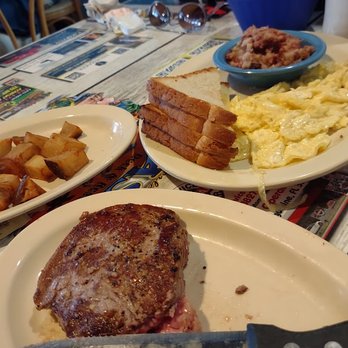 World Famous Oasis Restaurant - Steak and eggs with homefries - Seafood Near Me - Saint Augustine Beach, Florida World Famous Oasis Restaurant - Steak and eggs with homefries - Seafood Near Me - Saint Augustine Beach, Florida