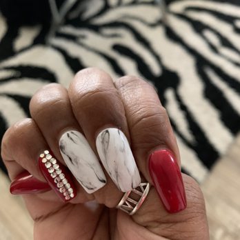 Aniston's Nails Spa - Marble & rhinestones - Nail Salons Near Me - Sterling, Virginia Aniston's Nails Spa - Marble & rhinestones - Nail Salons Near Me - Sterling, Virginia