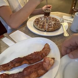 Stan's Maple Cafe - Gluten free waffle, side of bacon