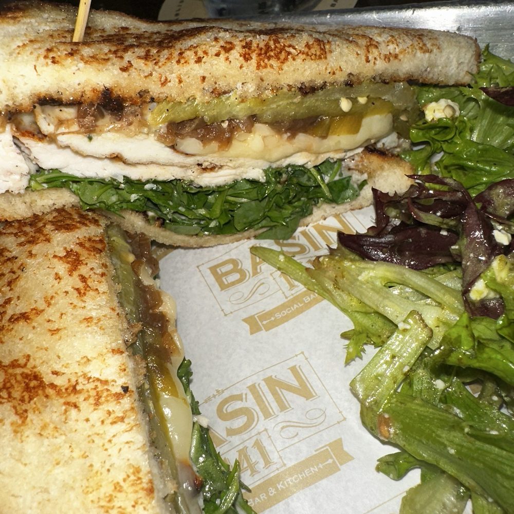 Basin 141 - Pickens Chicken Sandwich & House Salad instead of fries - Gastropubs Near Me - Monrovia, California Basin 141 - Pickens Chicken Sandwich & House Salad instead of fries - Gastropubs Near Me - Monrovia, California