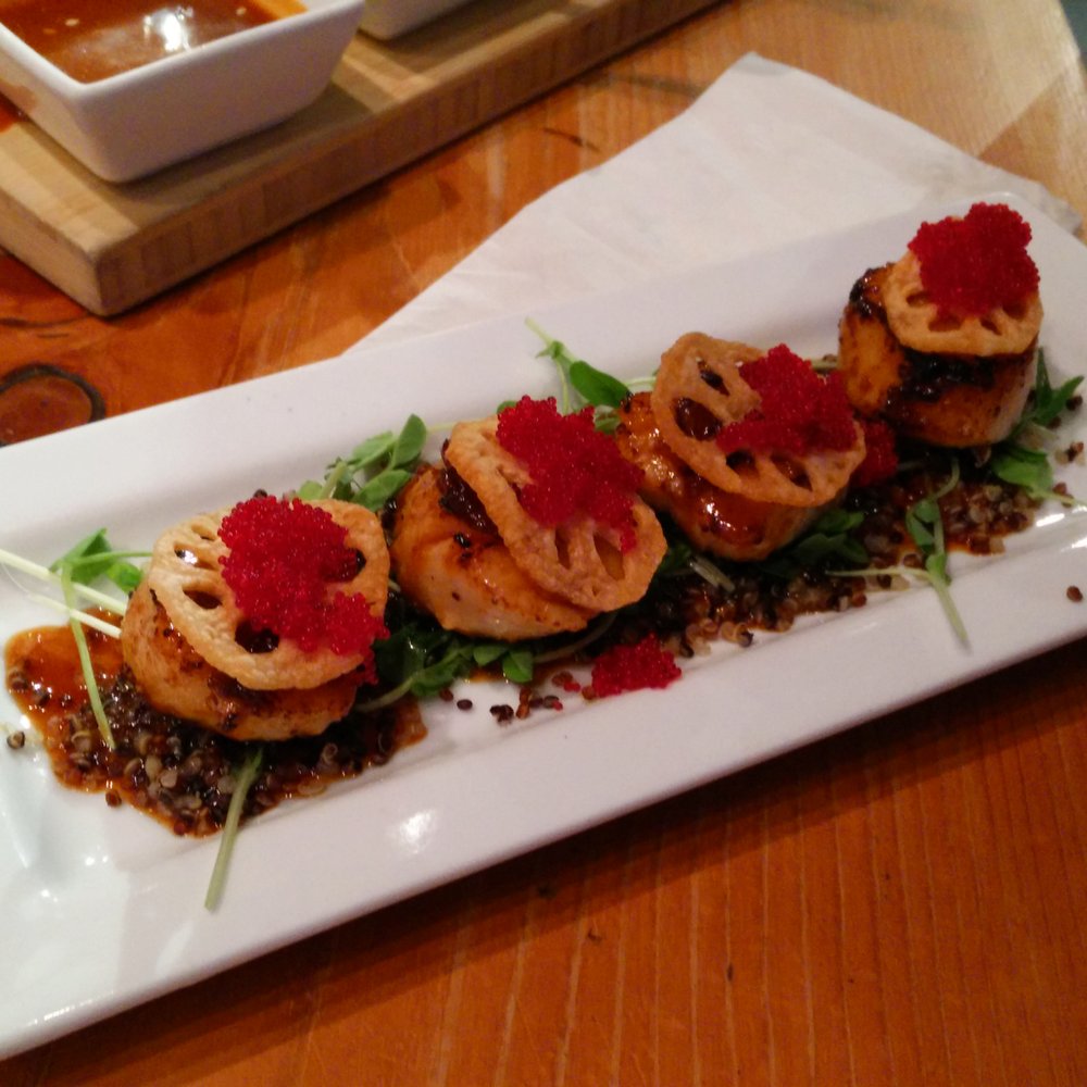 Block Kitchen + Bar - Seared Saikyo Miso Scallops - Sandwiches Near Me - Banff, Alberta Block Kitchen + Bar - Seared Saikyo Miso Scallops - Sandwiches Near Me - Banff, Alberta