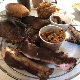 BBQ sampler for 2, comes with 4 sides and cornbread. BBQ sampler for 2, comes with 4 sides and cornbread.