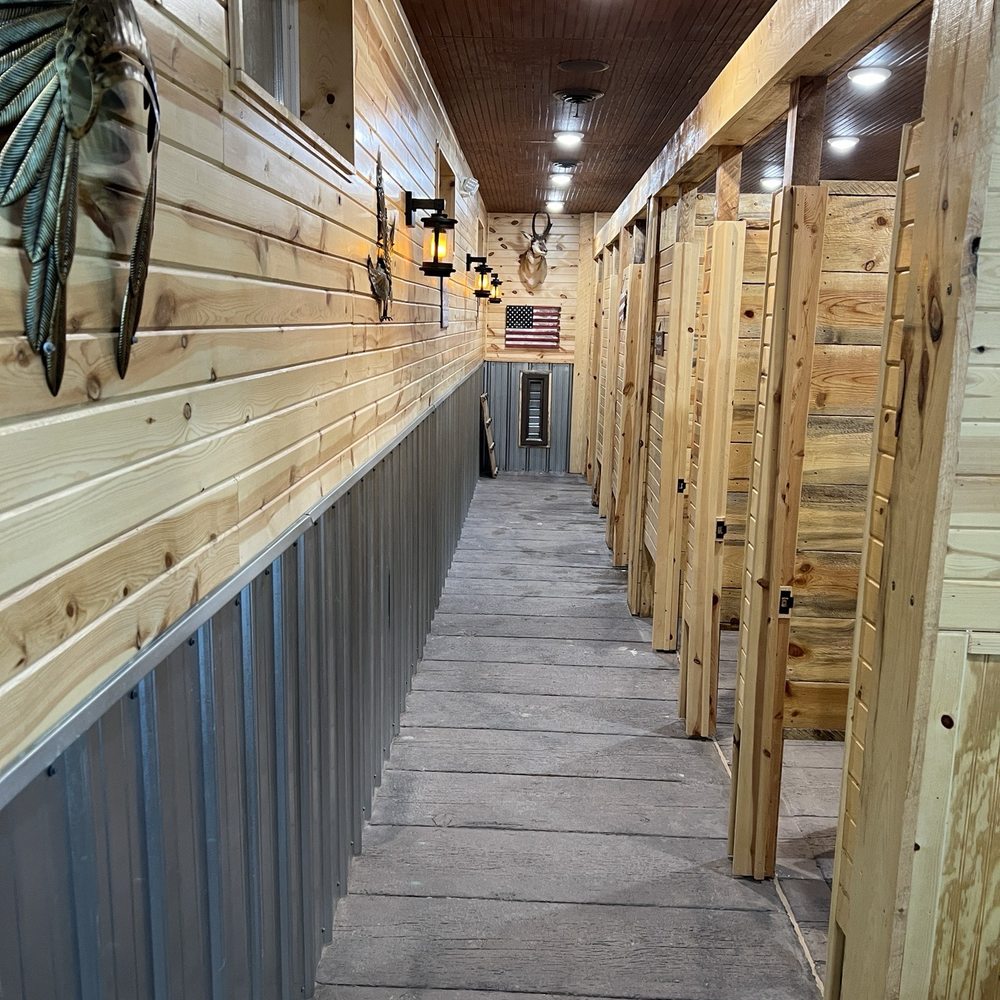 Fall River Ranch RV Resort - Men's bathroom. Toilet/shower stalls. - RV Parks Near Me - Hot Springs, South Dakota Fall River Ranch RV Resort - Men's bathroom. Toilet/shower stalls. - RV Parks Near Me - Hot Springs, South Dakota