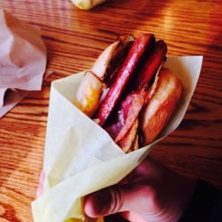 Victory Dogs - Fried red potato dog with bacon! Amazing! Truly delicious! Must try! You will not be disappointed!