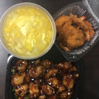 Dragon Village - Egg drop soup, Fried Prawns, General's Chicken. - Chinese Near Me - Alameda, California
