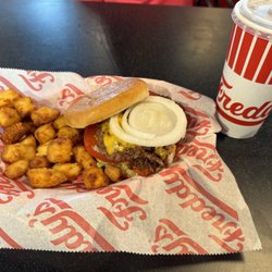 Freddy's Frozen Custard & Steakburgers - Double Cheeseburger California Style with Cheese Curds