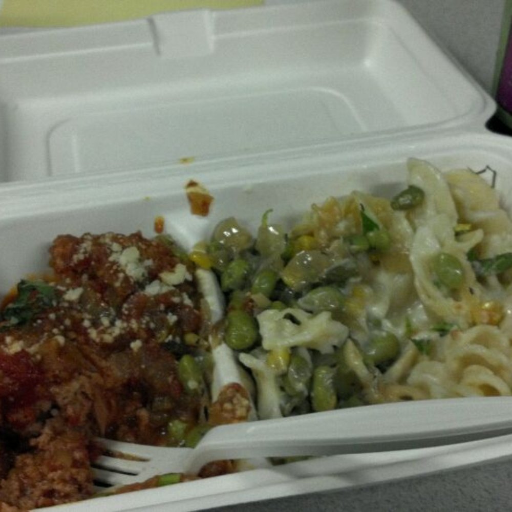 Meatballs with Rougail sauce, succotash, and mac & cheese Meatballs with Rougail sauce, succotash, and mac & cheese