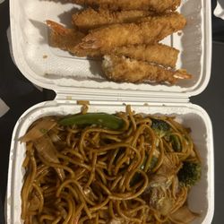 China Wok - 5 Fried Jumbo Shrimp with lo mein.