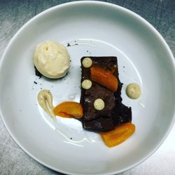 The Stack - Chocolate Brownie with Apricot,Burnt Butter and Yoghurt