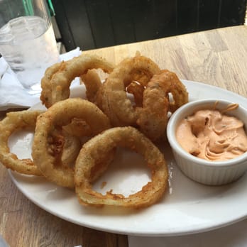 Parish Cafe & Bar - Half order of Onion Rings. The sauce was sooooo good! - Sandwiches Near Me - Boston, Massachusetts