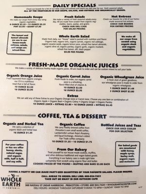 Menu photo 5 Whole Earth Center Princeton, NJ